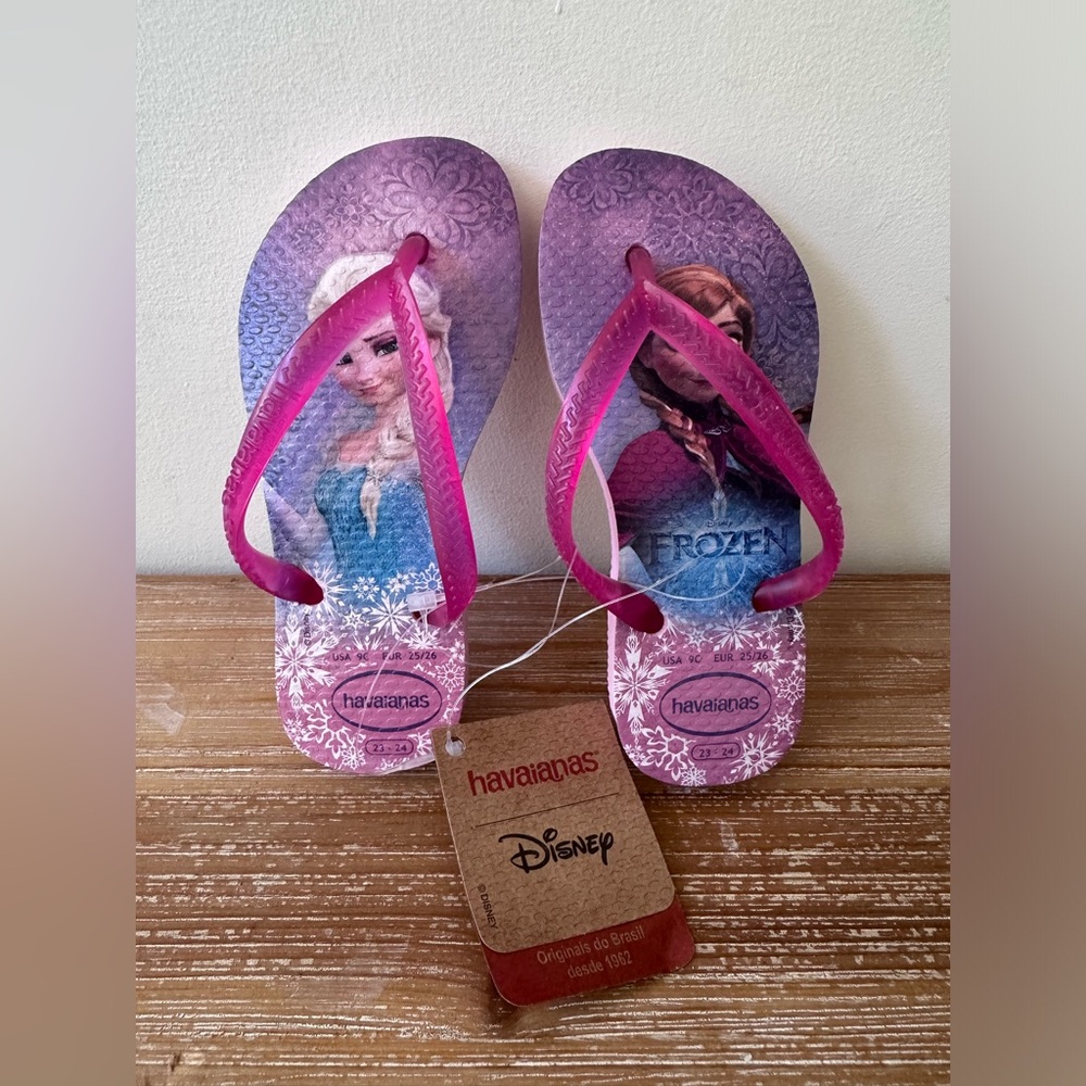 Havaianas Kids Pink Purple Frozen Flip Flops